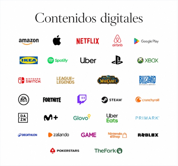 Tarjetas y contenidos digitales para plataformas de entretenimiento y videojuegos en La Despensa de Pepita